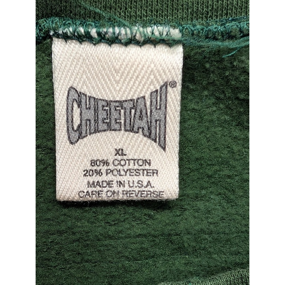 VTG Cheetah Up-cycled Men's XL Sweater Green Cotton Polyester Golf Print Zip - Picture 7 of 15